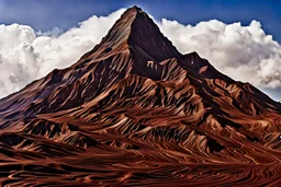 a grand chocolate mountain very melting a hot, suny day