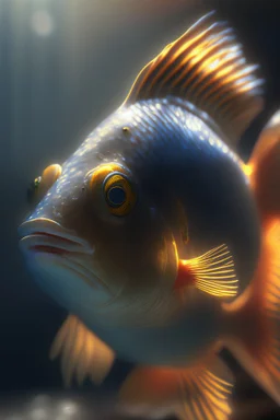 Me fish,cinematic lighting, 4k resolution, smooth details.