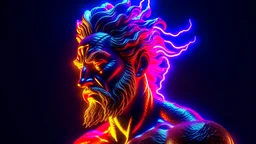 (neon lightning around the head:1.1), monument, (close-up of the head), epic scene of zeus, lightning, sharp focus, fantasy, concept art, dynamic lighting, epic composition, Michelangelo style,