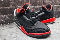 Jordan 3 black sneaker. In flames.