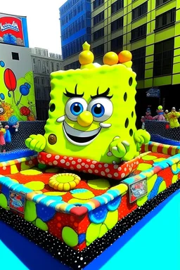 Macys day float of SpongeBob basketbsll