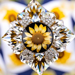 singular delicate transparent glass diamond crystal sunflower