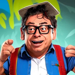 Cartoon art by Gustavo Petro complete body view 2d vectorized 4k ink art