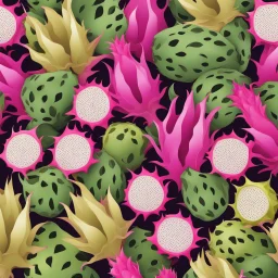 A background with colors of dragon fruit and its leaves