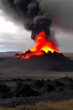 icelandic volcano demon comes out of the ground