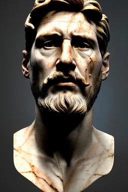 Ultra Realistic image, classical renaissance sculpture, white marble material, Lionel Messi, emperor, gold Laurel leaves crown, miguel angel style, chisel style, emperor, waist up portrait, epic, celestial, cinematic lighting, God light, god rays, 4k resolution, smooth details, ornate details, soft lighting, unreal engine 5, sky background.