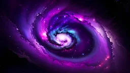picture of a nebular galaxy with pink, purple, blue, magenta plasma and black intermixed, black hole, 16k extrem high details, HDR