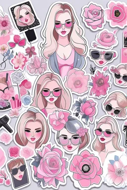 aesthetic girly stickers template