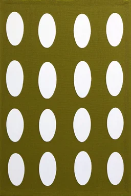 An array of 6 columns and 8 rows of white ovals centered on an 81/2" x 11" canvas with and olive green background