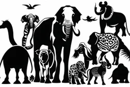 zoo clipart style simple stencil