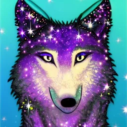 A magical sparkle wolf