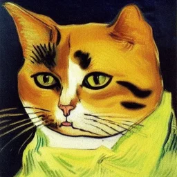 Portrait of a cat by Van Gogh