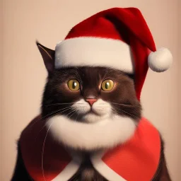 a beautiful portrait of a cute cat dressed as santa, by greg rutkowski, high key lighting, volumetric light, digital art, highly detailed, fine detail, intricate, ornate, complex, octane render, unreal engine, photorealistic unreal 5.