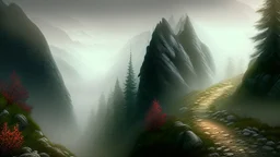 trail through the misty mountains