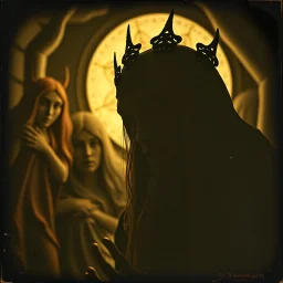 Daguerrotype close up some mysterious figures, odd background, Hieronymus Bosch Max Ernst ambient light, by Minicavio Quollati and Marlost Endgulp, Amano, Botticelli, Alphonse Mucha