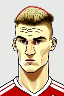 Nikola Zalewski Polish football player ,cartoon 2d