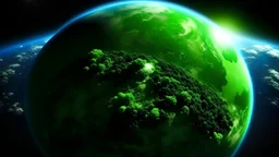 Green planet from space