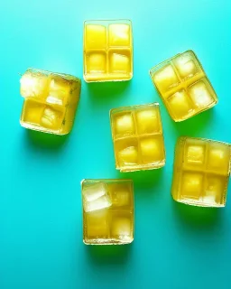 Pineapple on ice cubes inside a room