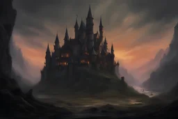 digital paint style, HD, detailed, colourful, Epic fantasy, cool, dark fantasy, wretched dark castle