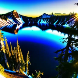 Crater Lake National Park, Oregon,aerial view,extremely detailed digital painting, high resolution,8k, realistic, beautiful, volumetric lighting, mystical colors ,perfectly centered image, perfect composition, rim light, beautiful lighting,masterpiece, stunning scene, raytracing, anatomically correct, in the style Van Gogh and robert e howard and Ken Kelley and Ohrai Noriyoshi and Simon Bisley and tomzj1.