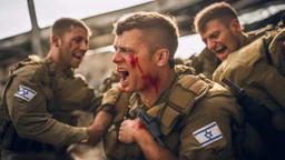 the Israeli soldiers were crying and their faces were covered in blood