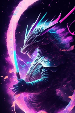 Fierce Magical dragon in space