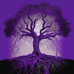 trees with roots connected purple