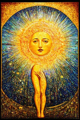 coronal Mass Injection of the Sun; Art Deco inspired by Gustav Klimt; Golden Hour; Iridescent; Controversial; Supremely Detailed; Marvelous; Whimsical