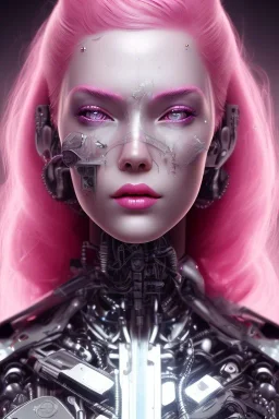 cyborg, pink hair,seven , perfekt, real, dream