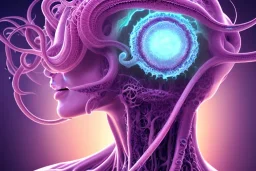 Spiritual Tentacles over human Head creating reality around