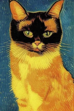 Portrait of a cat by Van Gogh