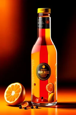 brand campaign for a new drink with orange and chili flavour with a NFT style