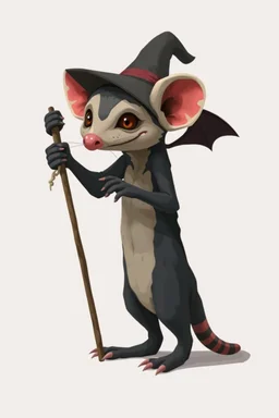 hi poly Mud witch deviant Opossum T-pose just the character and simple background