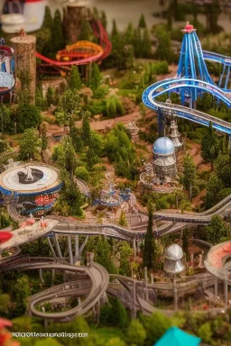 Macro photography, miniature theme park, ultra realistic, highly detailed, 16k