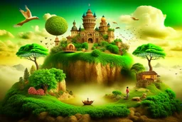 A natural scene that combines elements of different cultures.