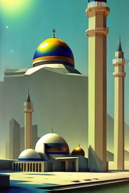 mosque 70s sci fi art