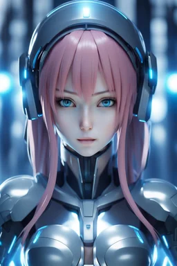 highly detailed and ultra realistic hologram of an anime character, realistic look, futuristic and striking,