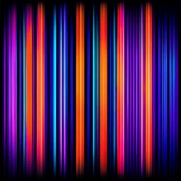 Red Orange Blue Purple Thick Gradient Vertical Neon Strips With Dark Rustic Background.