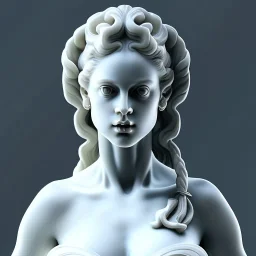 Greek white marble stature of a forg, full body, full of details realistic, beautiful woman, hight definition, 8k