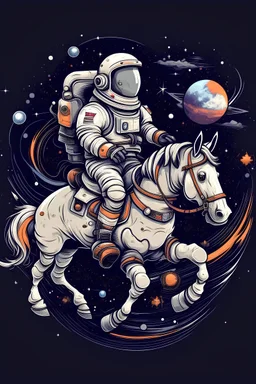 /**Astronaut riding a unicorn, tshirt design, space fantasy, vector, 2d --style raw** Aspect Ratio: Portrait (2:3)