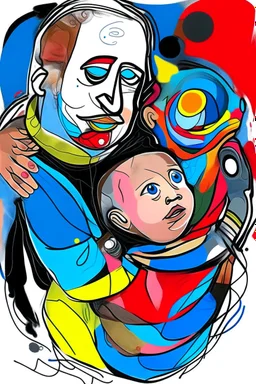 expressionism, Pixar style, in abstract art Basquiat, Picasso, Miro, Kandinsky, Klee, Birell, Fairey, Ardon, Buffet aand Picasso style, HD --s 750 --v 5.1 --style raw, water color