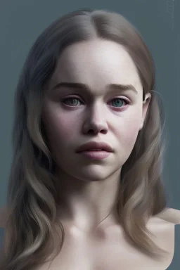 emilia clarke, head and shoulders portrait, head and shoulders portrait, 8k resolution concept art portrait by Greg Rutkowski,