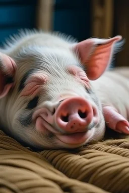 northen pig sleep with smile face