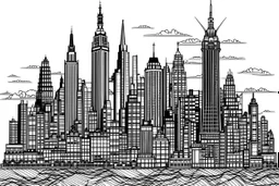 newyork graphic line drawing