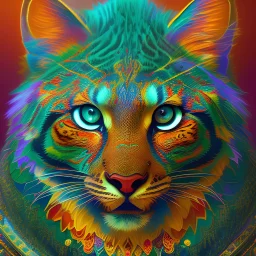 Hermoso Lince detallado intrincado colores contrastantes coherente impactante 4k arte retro