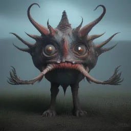 Surreal realistic monster with multiple eyes detailed