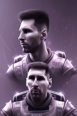 lionel Messi face style cyberpunk