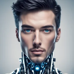 artificial intelligence robot beautiful man