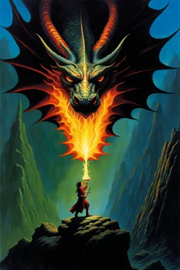 magic orb dripping with dragon fire. fantasy setting. . painted by Michael whelan