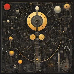 Do motherboards dream of electric code? Cyrillic Russian propaganda, abstract surrealism, by Joan Miro and Jack Gaughan and Dave McKean, mind-bending sci-fi illustration; album cover art, asymmetric, expansive, secret code dot and dash matrix artistic effects, dark shines